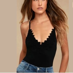 Free People Black Bodysuit NWT